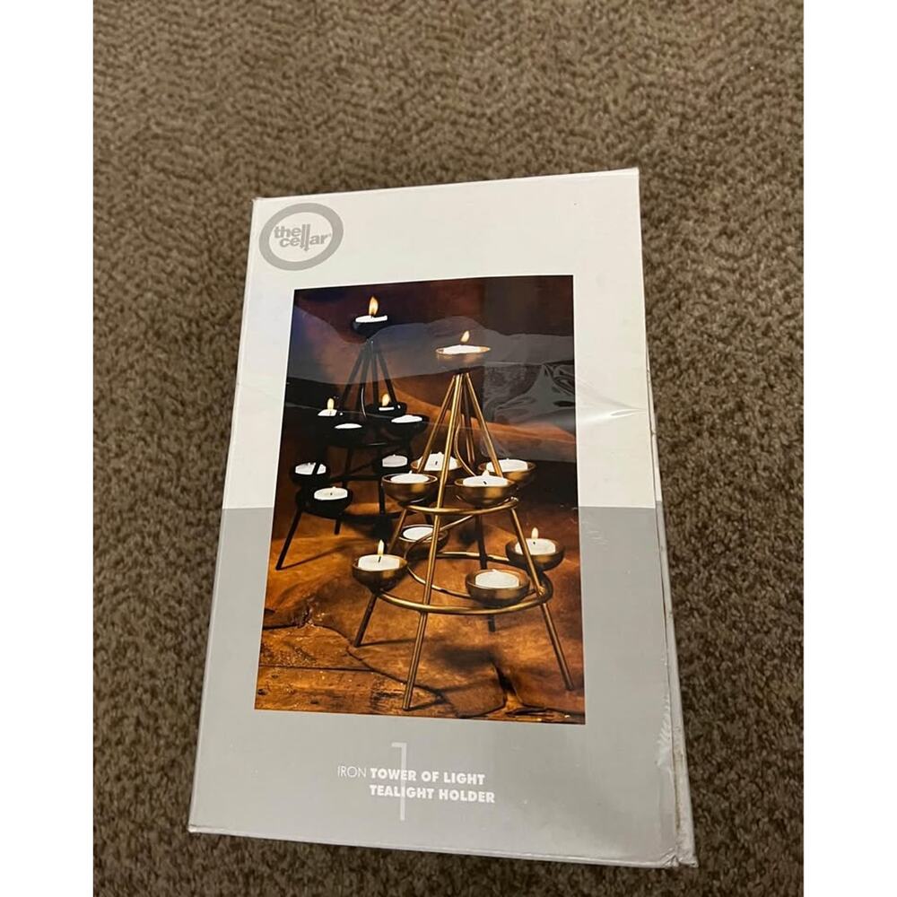 Tealight Holder (Black) with 8 tealight candles - Modern Home Decor